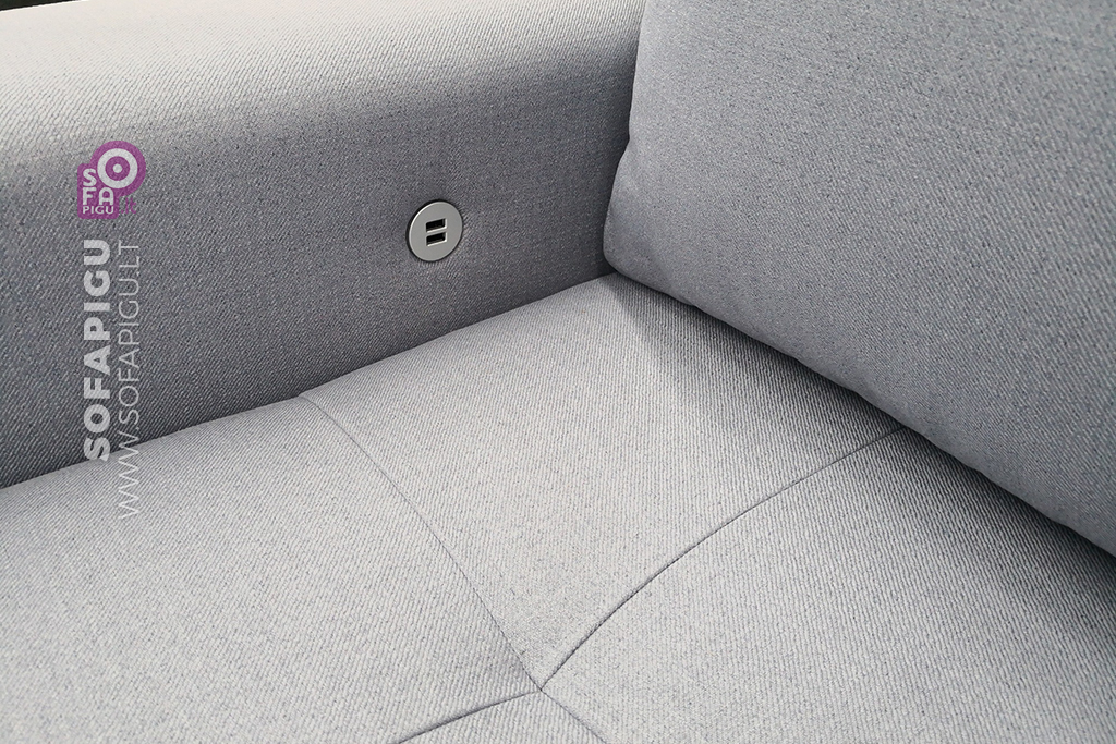 Minkštas kampas – SANTI BIS su USB jungtimi ismanus baldai